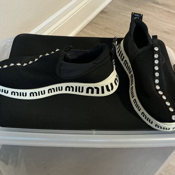 Miu Miu crystal slip on sneakers - Picture 2 of 5